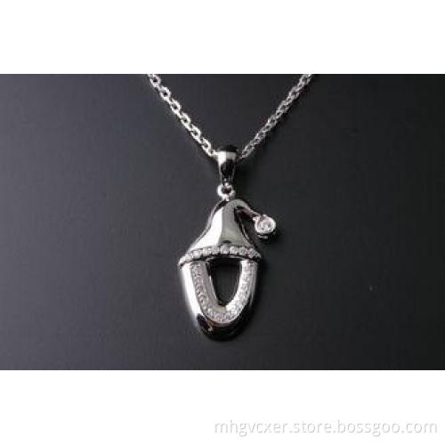 Women s 925 silver cz pendant letter V with cubic zirconia